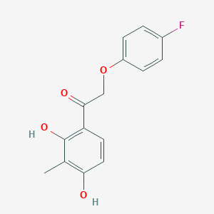 molecular formula C15H13FO4 B5619525 1-(2,4-dihydroxy-3-methylphenyl)-2-(4-fluorophenoxy)ethanone 
