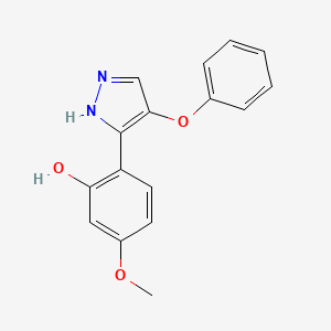 molecular formula C16H14N2O3 B5619526 5-methoxy-2-(4-phenoxy-1H-pyrazol-3-yl)phenol 