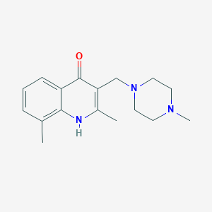 molecular formula C17H23N3O B5619536 2,8-dimethyl-3-[(4-methyl-1-piperazinyl)methyl]-4-quinolinol 