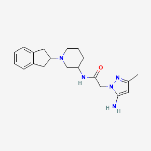 molecular formula C20H27N5O B5619544 2-(5-amino-3-methyl-1H-pyrazol-1-yl)-N-[1-(2,3-dihydro-1H-inden-2-yl)-3-piperidinyl]acetamide 
