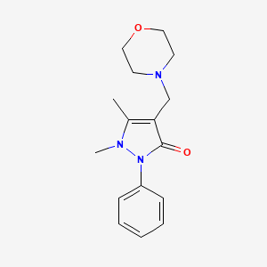 molecular formula C16H21N3O2 B5619555 1,5-dimethyl-4-(4-morpholinylmethyl)-2-phenyl-1,2-dihydro-3H-pyrazol-3-one 