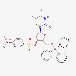 molecular formula C35H31N3O9S B561956 1-(3-O-Nosyl-5-O-trityl-2-deoxy-|A-D-lyxofuranosyl)thymine CAS No. 471854-53-2