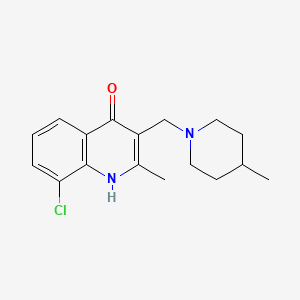 molecular formula C17H21ClN2O B5619568 8-chloro-2-methyl-3-[(4-methyl-1-piperidinyl)methyl]-4-quinolinol 