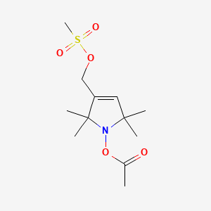 molecular formula C12H21NO5S B561957 (1-Acetoxy-2,2,5,5-tetramethyl-delta-3-pyrroline-3-methyl) Methanesulfonate CAS No. 887352-13-8