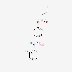 molecular formula C19H21NO3 B5619580 4-{[(2,4-dimethylphenyl)amino]carbonyl}phenyl butyrate 