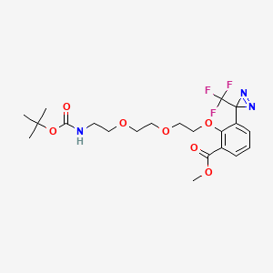 molecular formula C21H28F3N3O7 B561959 2-[2-[2-(2-t-Boc-aminoethoxy]ethoxy]ethoxy]-4-[3-(trifluoromethyl)-3H-diazirin-3-yl]benzoic Acid Methyl Ester CAS No. 165963-73-5