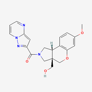 molecular formula C20H20N4O4 B5619591 [(3aS*,9bS*)-7-methoxy-2-(pyrazolo[1,5-a]pyrimidin-2-ylcarbonyl)-1,2,3,9b-tetrahydrochromeno[3,4-c]pyrrol-3a(4H)-yl]methanol 