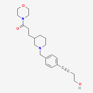 molecular formula C23H32N2O3 B5619601 4-[4-({3-[3-(4-morpholinyl)-3-oxopropyl]-1-piperidinyl}methyl)phenyl]-3-butyn-1-ol 