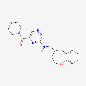 molecular formula C20H24N4O3 B5619632 6-(morpholin-4-ylcarbonyl)-N-(2,3,4,5-tetrahydro-1-benzoxepin-4-ylmethyl)pyrazin-2-amine 