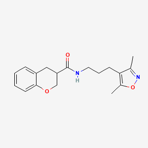 molecular formula C18H22N2O3 B5619636 N-[3-(3,5-dimethylisoxazol-4-yl)propyl]chromane-3-carboxamide 