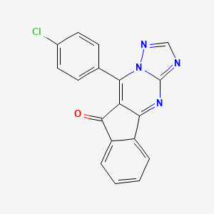 molecular formula C18H9ClN4O B5619639 10-(4-chlorophenyl)-9H-indeno[1,2-d][1,2,4]triazolo[1,5-a]pyrimidin-9-one 