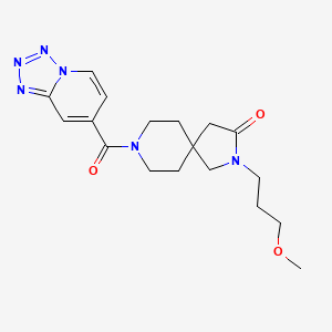 molecular formula C18H24N6O3 B5619678 2-(3-methoxypropyl)-8-(tetrazolo[1,5-a]pyridin-7-ylcarbonyl)-2,8-diazaspiro[4.5]decan-3-one 