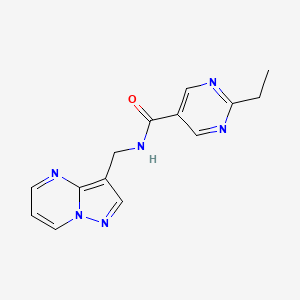 molecular formula C14H14N6O B5619693 2-ethyl-N-(pyrazolo[1,5-a]pyrimidin-3-ylmethyl)-5-pyrimidinecarboxamide 