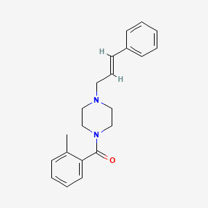 molecular formula C21H24N2O B5619702 1-(2-methylbenzoyl)-4-(3-phenyl-2-propen-1-yl)piperazine 