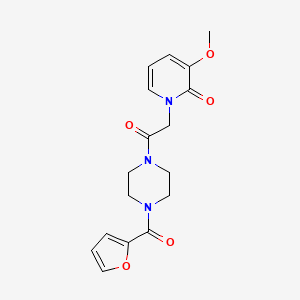 molecular formula C17H19N3O5 B5619715 1-{2-[4-(2-furoyl)piperazin-1-yl]-2-oxoethyl}-3-methoxypyridin-2(1H)-one 