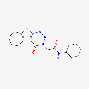 molecular formula C17H22N4O2S B5619722 N-cyclohexyl-2-(4-oxo-5,6,7,8-tetrahydro[1]benzothieno[2,3-d][1,2,3]triazin-3(4H)-yl)acetamide 
