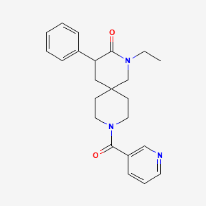 molecular formula C23H27N3O2 B5619728 2-ethyl-4-phenyl-9-(3-pyridinylcarbonyl)-2,9-diazaspiro[5.5]undecan-3-one 