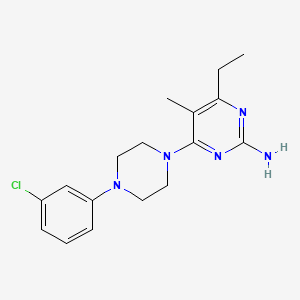 4-[4-(3-chlorophenyl)piperazin-1-yl]-6-ethyl-5-methylpyrimidin-2-amine