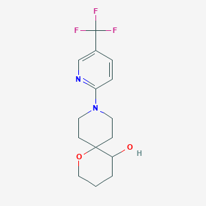 molecular formula C15H19F3N2O2 B5619737 9-[5-(trifluoromethyl)-2-pyridinyl]-1-oxa-9-azaspiro[5.5]undecan-5-ol 