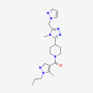 1-[(5-methyl-1-propyl-1H-pyrazol-4-yl)carbonyl]-4-[4-methyl-5-(1H-pyrazol-1-ylmethyl)-4H-1,2,4-triazol-3-yl]piperidine