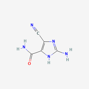 molecular formula C5H5N5O B561982 2-Amino-4-cyano-1H-imidazole-5-carboxamide CAS No. 125815-68-1