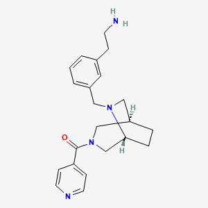 molecular formula C22H28N4O B5619837 [2-(3-{[rel-(1R,5R)-3-isonicotinoyl-3,6-diazabicyclo[3.2.2]non-6-yl]methyl}phenyl)ethyl]amine dihydrochloride 
