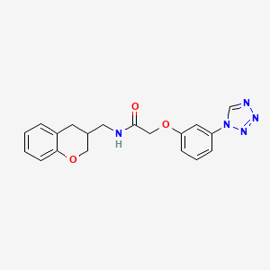molecular formula C19H19N5O3 B5619856 N-(3,4-dihydro-2H-chromen-3-ylmethyl)-2-[3-(1H-tetrazol-1-yl)phenoxy]acetamide 