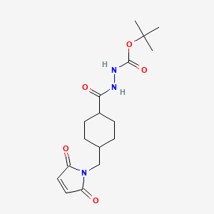 molecular formula C17H25N3O5 B561986 4-(Maleimidomethyl)cyclohexane-1-carbonyl-1-(tert-butyl)carbazate CAS No. 887406-71-5