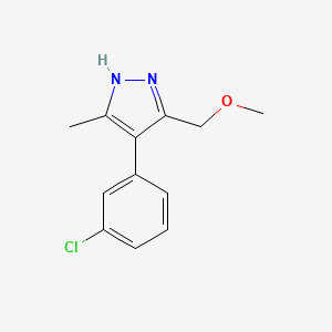 molecular formula C12H13ClN2O B5619868 4-(3-chlorophenyl)-5-(methoxymethyl)-3-methyl-1H-pyrazole 