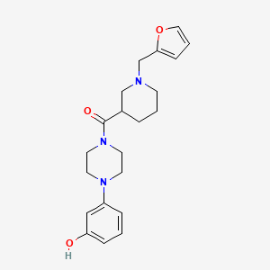 molecular formula C21H27N3O3 B5619874 3-(4-{[1-(2-furylmethyl)-3-piperidinyl]carbonyl}-1-piperazinyl)phenol 