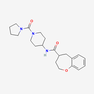 molecular formula C21H29N3O3 B5619881 N-[1-(pyrrolidin-1-ylcarbonyl)piperidin-4-yl]-2,3,4,5-tetrahydro-1-benzoxepine-4-carboxamide 