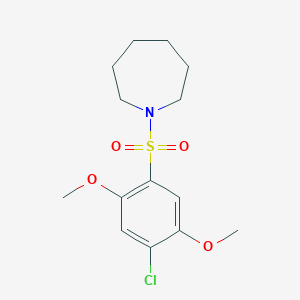 molecular formula C14H20ClNO4S B5619886 1-[(4-chloro-2,5-dimethoxyphenyl)sulfonyl]azepane 