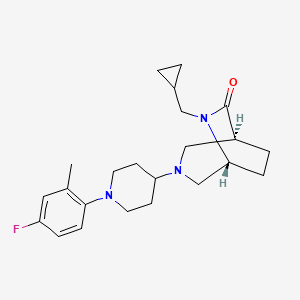 molecular formula C23H32FN3O B5619921 (1S,5R)-6-(cyclopropylmethyl)-3-[1-(4-fluoro-2-methylphenyl)piperidin-4-yl]-3,6-diazabicyclo[3.2.2]nonan-7-one 