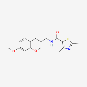molecular formula C17H20N2O3S B5619940 N-[(7-methoxy-3,4-dihydro-2H-chromen-3-yl)methyl]-2,4-dimethyl-1,3-thiazole-5-carboxamide 