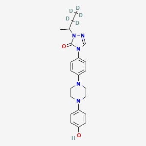 molecular formula C22H27N5O2 B561996 2-sec-Butyl-d5-4-{4-[4-(4-hydroxy-phenyl)-piperazin-1-yl]-phenyl}-2,4-dihydro-[1,2,4]-triazol-3-one CAS No. 1020719-21-4
