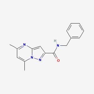 molecular formula C16H16N4O B5619979 N-benzyl-5,7-dimethylpyrazolo[1,5-a]pyrimidine-2-carboxamide 