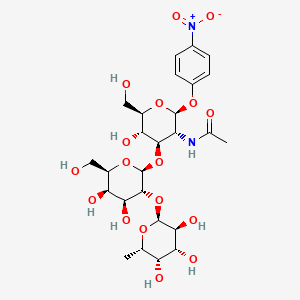 molecular formula C26H38N2O17 B561998 4-Nitrophenyl 2-acetamido-2-deoxy-3-O-[2-O-(a-L-fucopyranosyl)-b-D-galactopyranosyl]-b-D-glucopyranoside CAS No. 93496-53-8