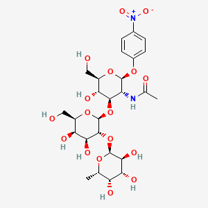 molecular formula C26H38N2O17 B561998 2-アセトアミド-2-デオキシ-3-O-[2-O-(α-L-フコピラノシル)-β-D-ガラクトピラノシル]-β-D-グルコピラノシド 4-ニトロフェニルエステル CAS No. 93496-53-8