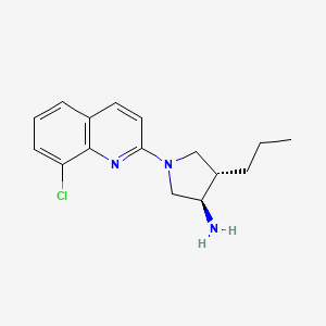 molecular formula C16H20ClN3 B5619985 (3R*,4S*)-1-(8-chloroquinolin-2-yl)-4-propylpyrrolidin-3-amine 
