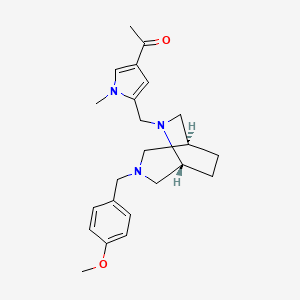 molecular formula C23H31N3O2 B5619999 1-(5-{[(1S*,5R*)-3-(4-methoxybenzyl)-3,6-diazabicyclo[3.2.2]non-6-yl]methyl}-1-methyl-1H-pyrrol-3-yl)ethanone 