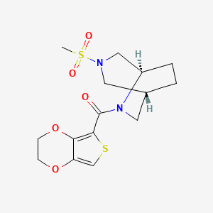 molecular formula C15H20N2O5S2 B5620008 (1R*,5R*)-6-(2,3-dihydrothieno[3,4-b][1,4]dioxin-5-ylcarbonyl)-3-(methylsulfonyl)-3,6-diazabicyclo[3.2.2]nonane 