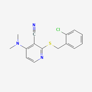 molecular formula C15H14ClN3S B5620014 2-[(2-chlorobenzyl)thio]-4-(dimethylamino)nicotinonitrile 