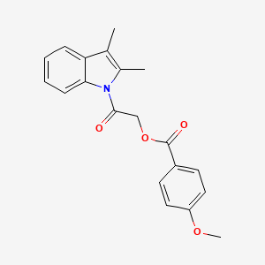 molecular formula C20H19NO4 B5620036 2-(2,3-dimethyl-1H-indol-1-yl)-2-oxoethyl 4-methoxybenzoate 