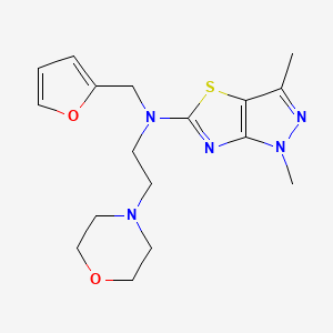 molecular formula C17H23N5O2S B5620061 N-(2-furylmethyl)-1,3-dimethyl-N-(2-morpholin-4-ylethyl)-1H-pyrazolo[3,4-d][1,3]thiazol-5-amine 