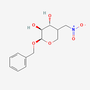 molecular formula C13H17NO6 B562008 (4R,4S)-Benzyl-4-deoxy-4-C-nitromethyl-beta-D-arabinopyranoside CAS No. 383173-66-8