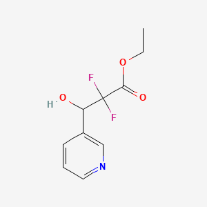 molecular formula C10H11F2NO3 B562010 Ethyl 2,2-difluoro-3-hydroxy-(3-pyridinyl)propanoate CAS No. 887355-01-3