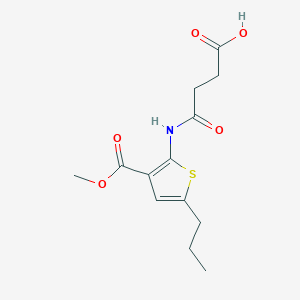 molecular formula C13H17NO5S B5620101 4-{[3-(methoxycarbonyl)-5-propyl-2-thienyl]amino}-4-oxobutanoic acid CAS No. 6131-63-1
