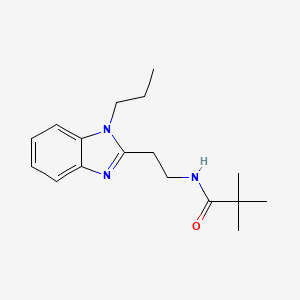 molecular formula C17H25N3O B5620108 2,2-dimethyl-N-[2-(1-propyl-1H-benzimidazol-2-yl)ethyl]propanamide 