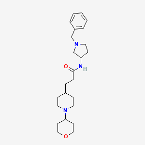 molecular formula C24H37N3O2 B5620109 N-(1-benzyl-3-pyrrolidinyl)-3-[1-(tetrahydro-2H-pyran-4-yl)-4-piperidinyl]propanamide 