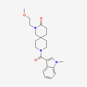 molecular formula C22H29N3O3 B5620128 2-(2-methoxyethyl)-9-[(1-methyl-1H-indol-3-yl)carbonyl]-2,9-diazaspiro[5.5]undecan-3-one 